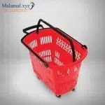 Food Grade Shopping Basket Trolley Plastic With Wheels