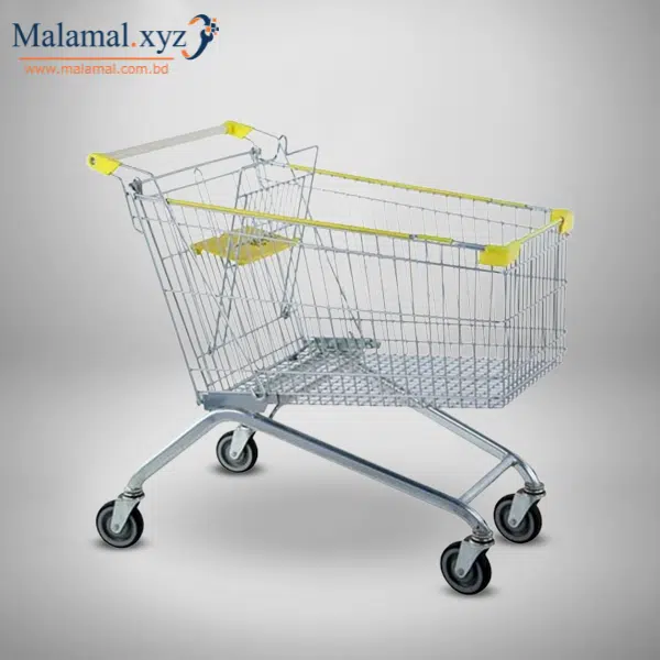 Shopping Cart 150litre Metal Trolley – Nickel Colour